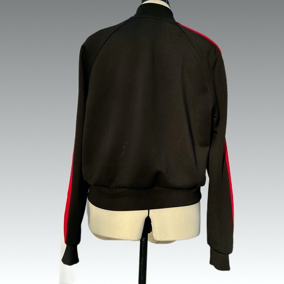 FASHION NOVA Track Jacket Crop Stripe Black Red Blue Y2K Street Small S - Picture 5 of 7